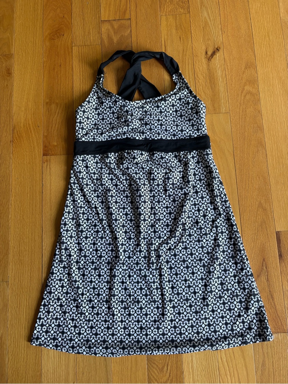 Title Nine Black and White Halter Swim Coverup Dress